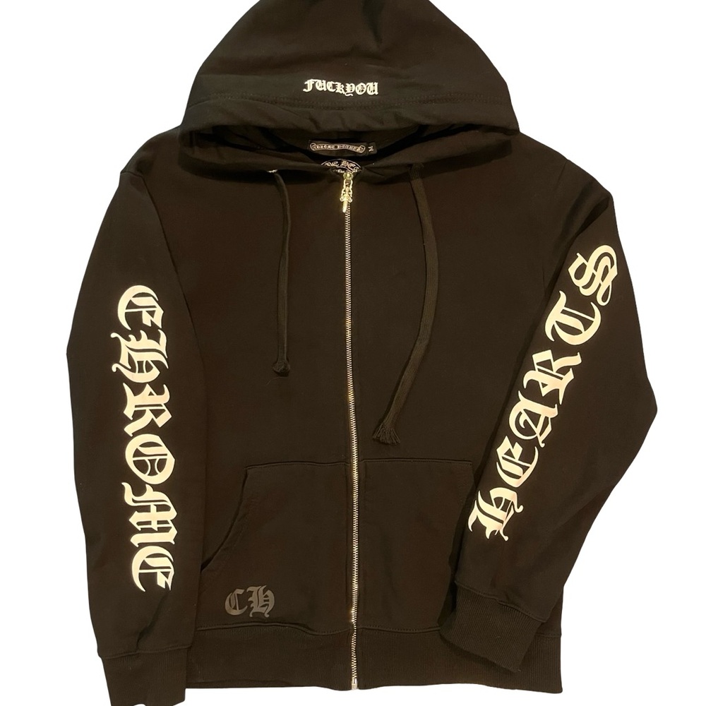 Chrome Hearts Black Zip-Up Hoodie/ Size M